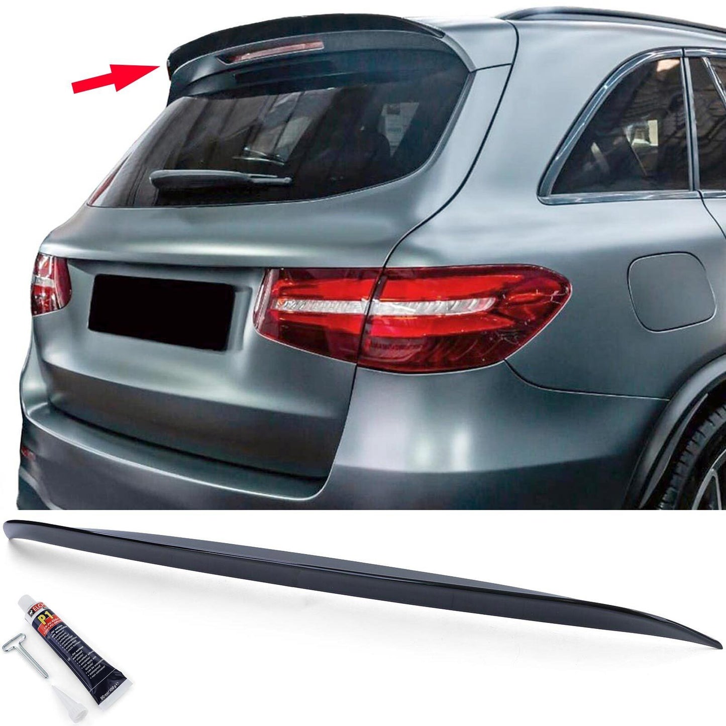 Spoiler sul tetto spoiler posteriore labbro nero lucido per Mercedes GLC X253 SUV 15-22