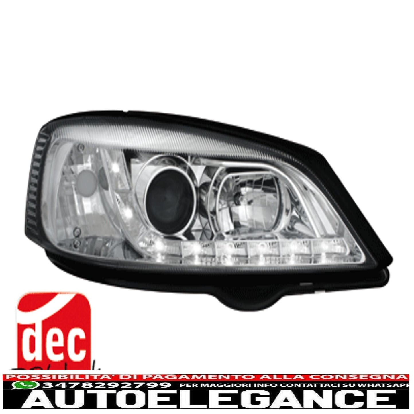 dayline headlights suitable for opel astra g (09.1997-02.2004) chrome drl 