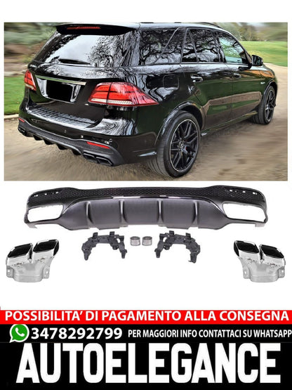 Per Mercedes W166 CLASSE GLE Diffusore + Paraurti Scarico 2x2 (CROMATO) GLE 63