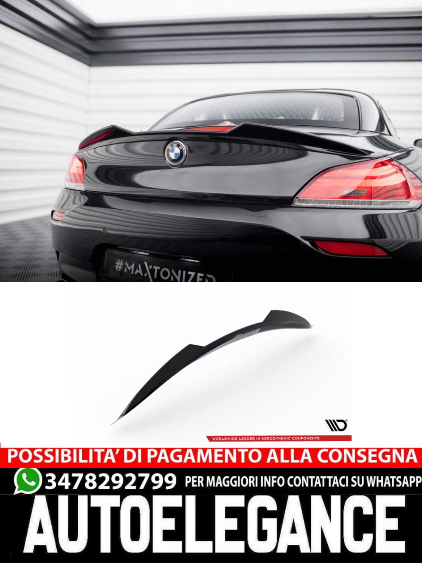 TAPPO SPOILER 3D ADATTO PER BMW Z4 M-PACK E89 FACELIFT  2013-2018