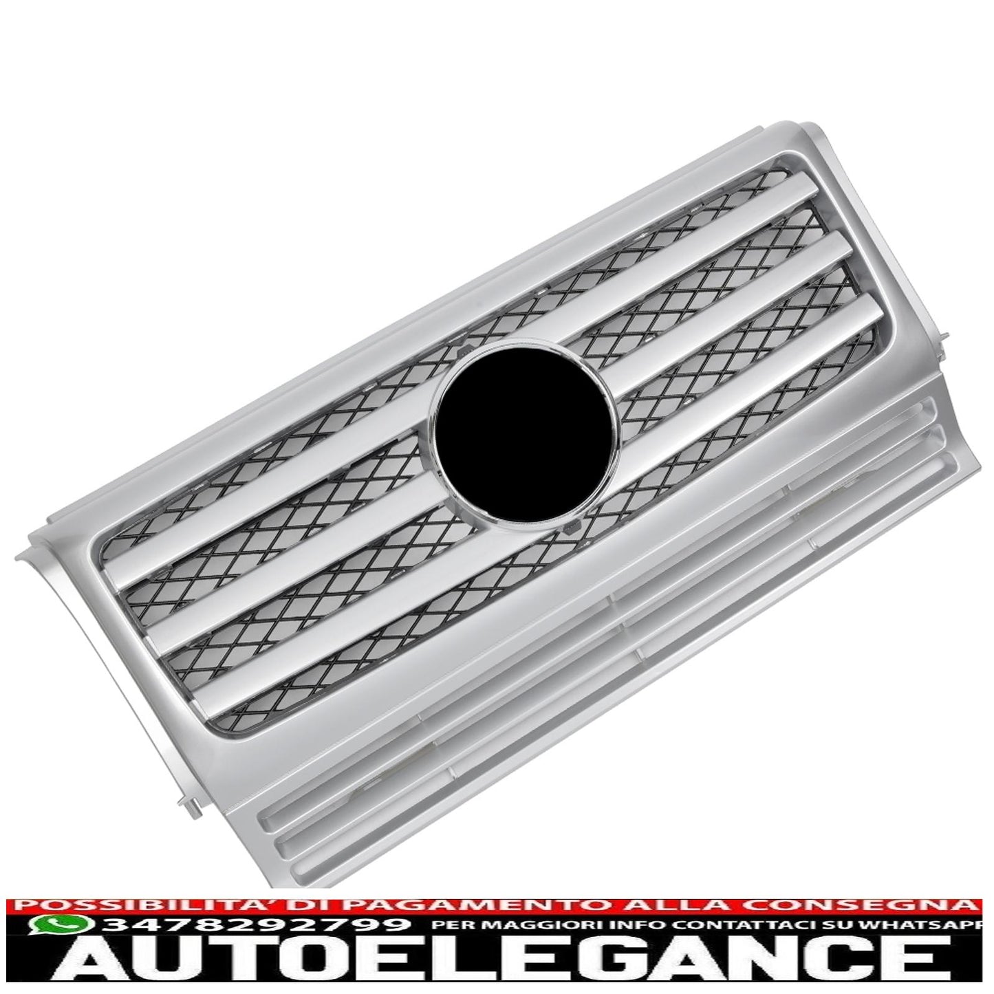 griglia sport griglia radiatore adatto per mercedes w463 g 1990-2018 argento ottica-mostra il titolo originaletesto originalegrill sport kühlergrill passt für mercedes w463 g 1990-2018 silber optik