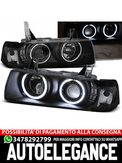 FARI ANTERIORI ANGEL EYES CCFL NERO ADATTI PER BMW E36 12.90-08.99 S/C/T