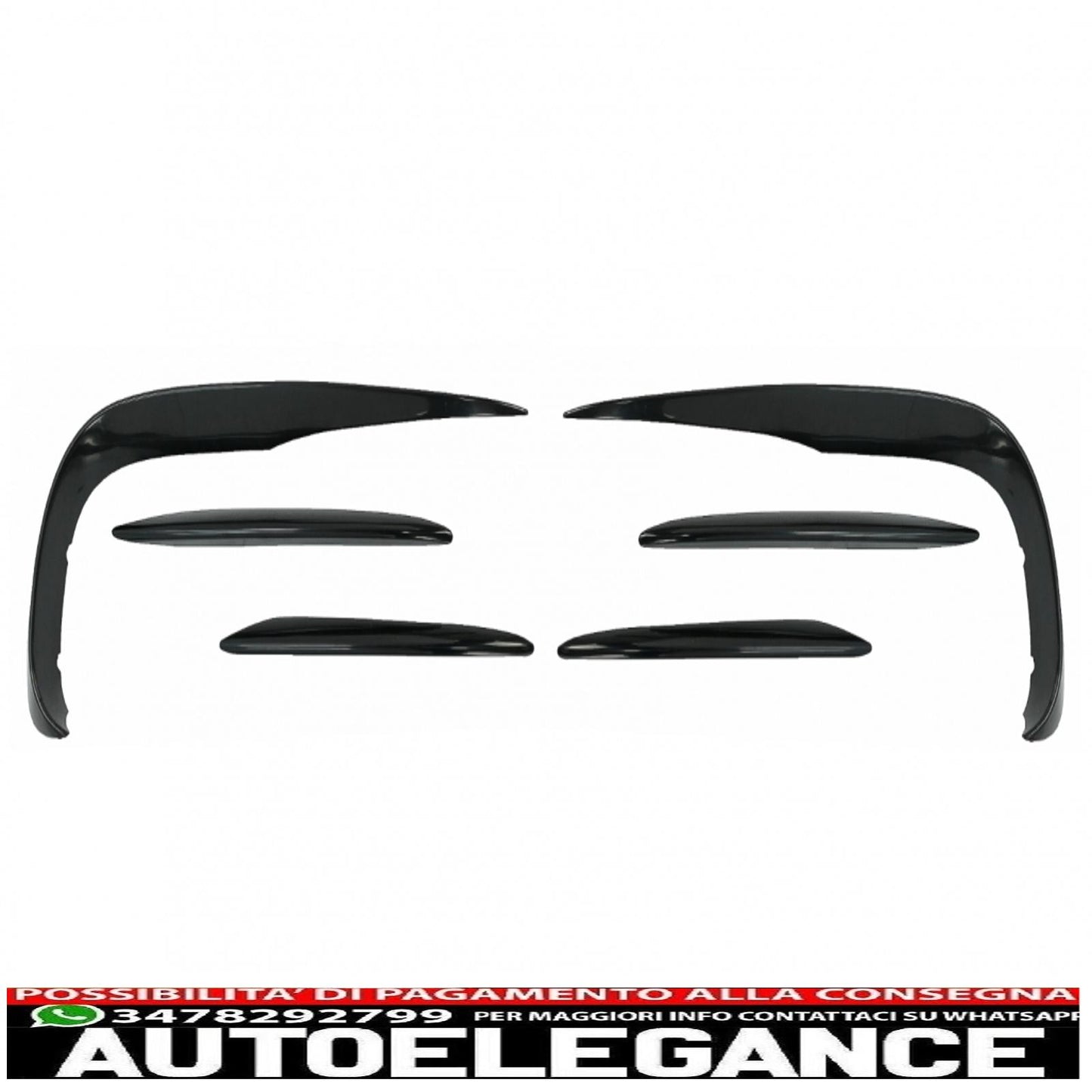Aerodynamic Front Bumper Splitter Fins Fit For Mercedes E Class W213 S213 C238 A238 Sport Line E53 (2016-2020) Piano Black