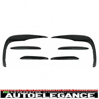 Aerodynamic Front Bumper Splitter Fins Fit For Mercedes E Class W213 S213 C238 A238 Sport Line E53 (2016-2020) Piano Black