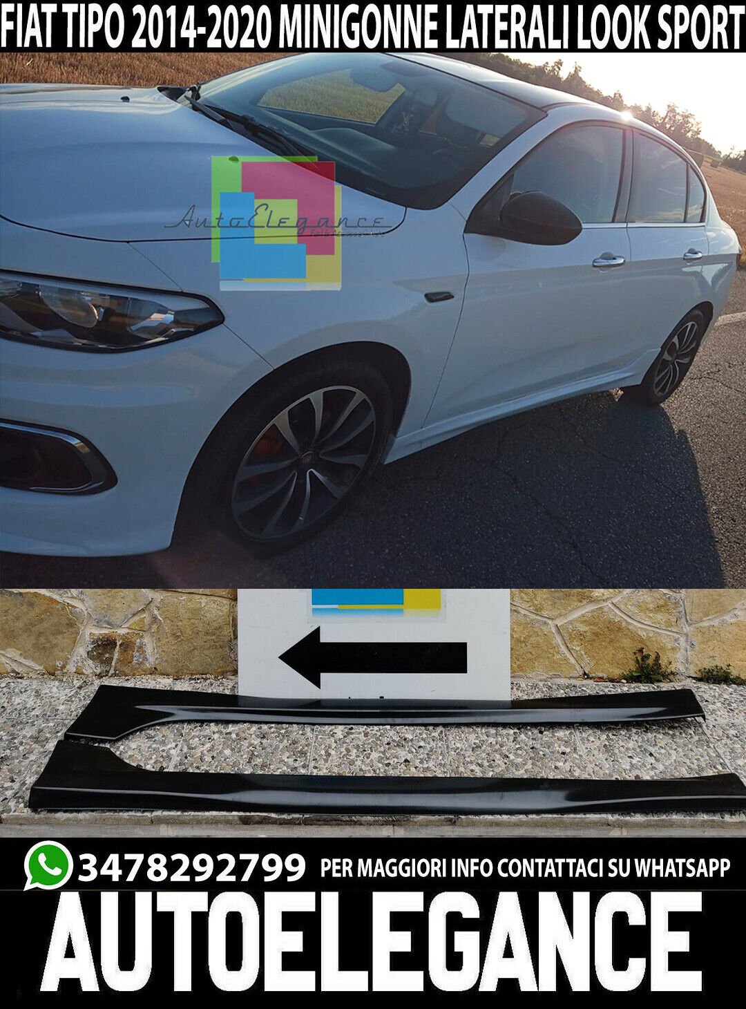 FIAT TIPO HATCHBACK SALOON SW SIDE SKIRTS SPORTS ABS UNDER DOOR. 