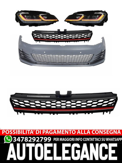 Front bumper suitable for VW Golf VII 7 5G (2013-2017) with G7.5 LED headlights 