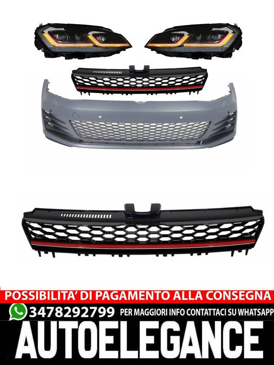 Front bumper suitable for VW Golf VII 7 5G (2013-2017) with G7.5 LED headlights 
