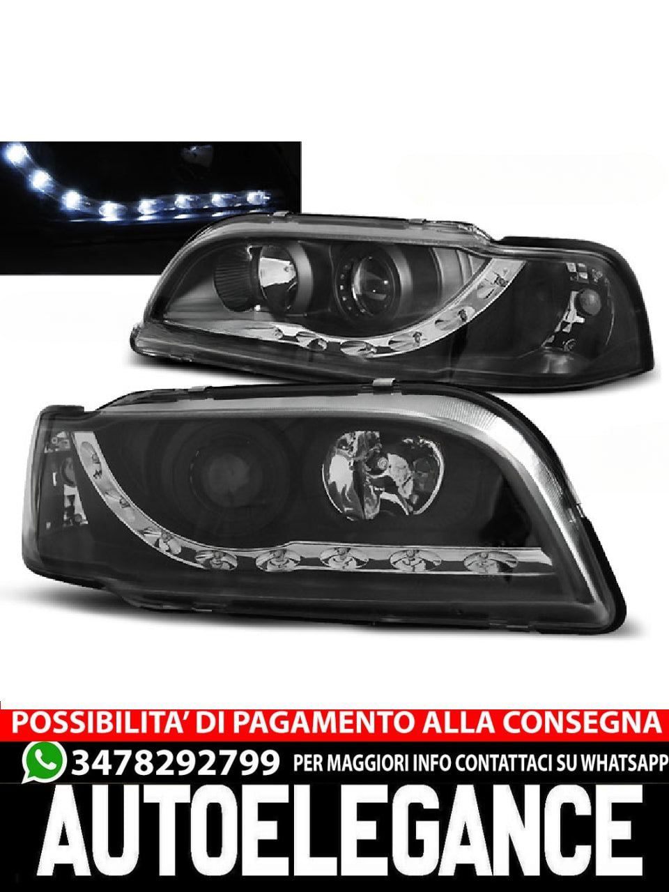 FARI ADATTI PER VOLVO S40/V40 02.96-04.00 DAYLIGHT NERO