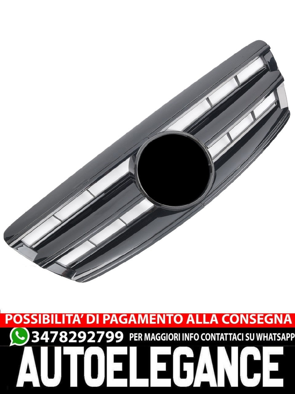 Griglia sportiva per Mercedes W220 S dal 10/2002 nero lucido AMG OPTIK