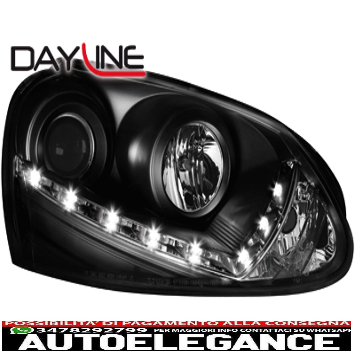 dayline headlights suitable for vw golf v 03-09_drl optic_hid_black 