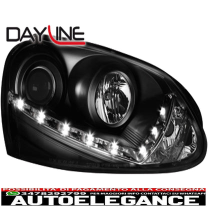 dayline headlights suitable for vw golf v 03-09_drl optic_hid_black 