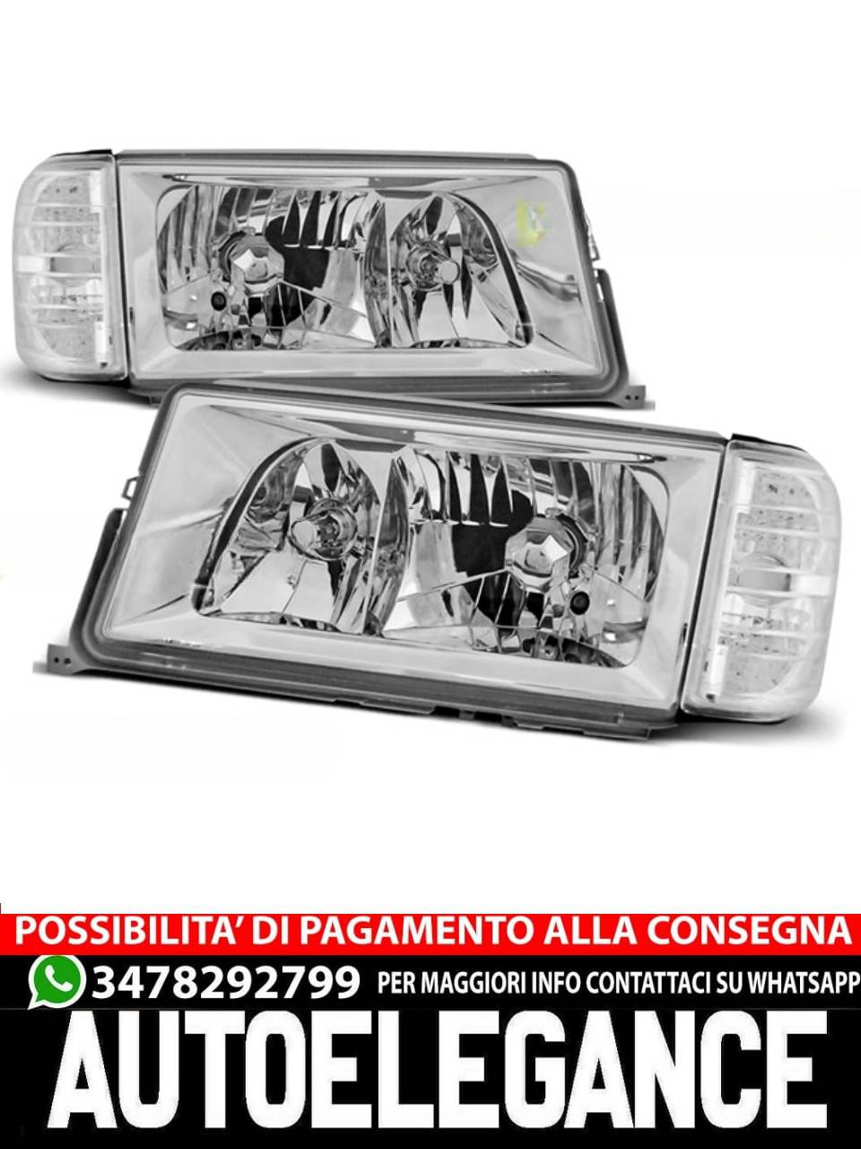 CHROME HEADLIGHTS for MERCEDES W201/190 12.82-05.93 