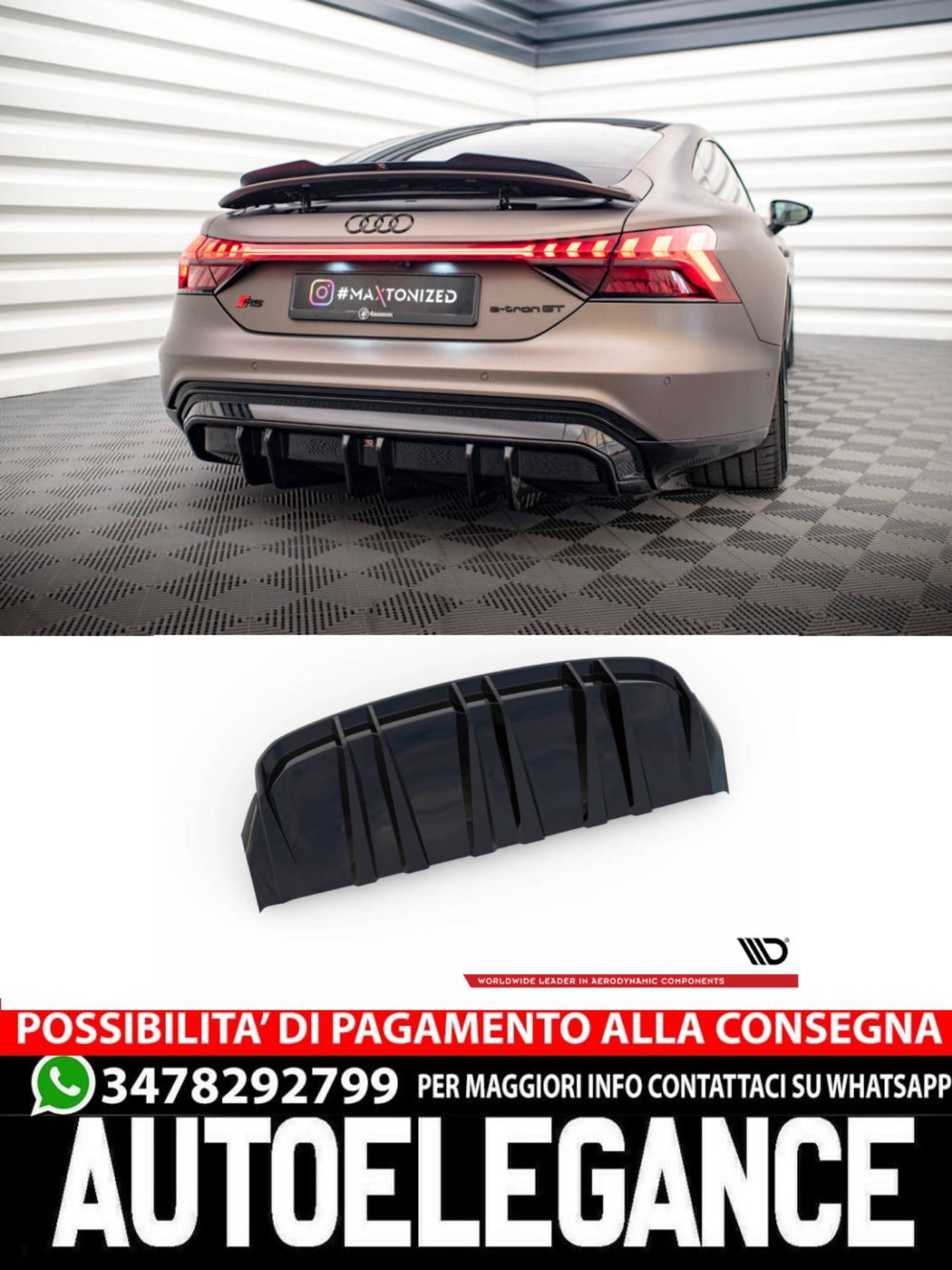 DIFFUSORE POSTERIORE ADATTO COMPATIBILE PER AUDI E-TRON GT / RS GT MK1  2021-