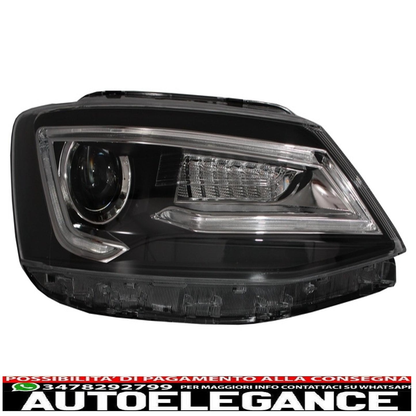 led drl headlights suitable for vw jetta mk6 vi (2011-2017) bi-xenon design dynamic and fluid signals demon look 