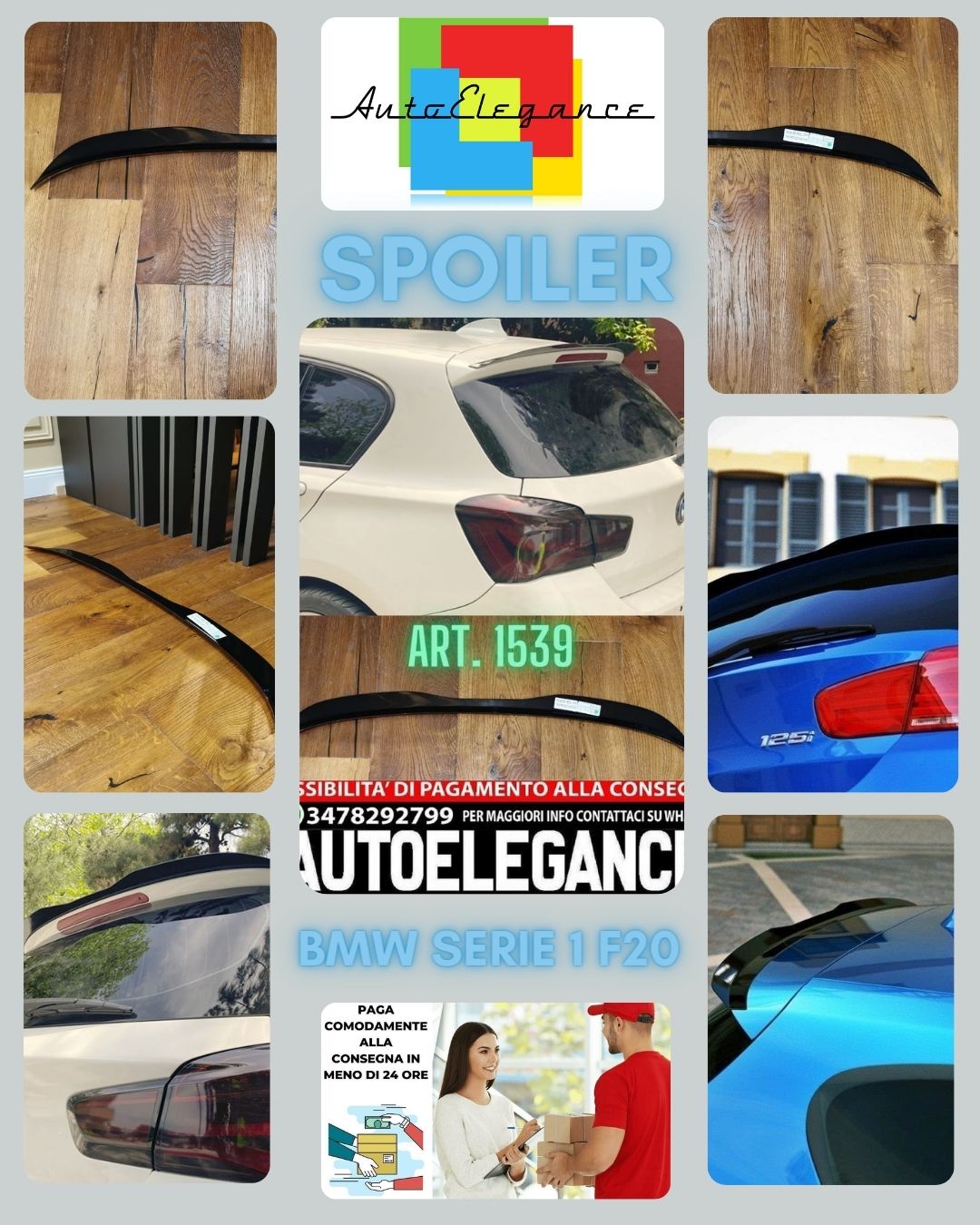💎ROOF SPOILER WING SUITABLE FOR BMW 1 SERIES F20 2011-2019 M LOOK GLOSS BLACK💎