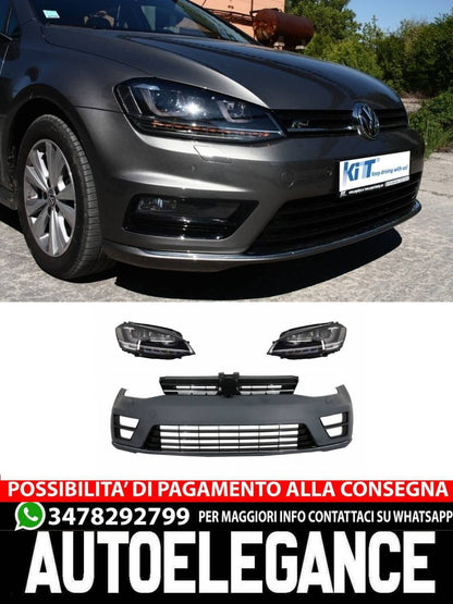 Paraurti anteriore con fari 3D Silver LED adatto per VW Golf VII 7 (2013-2017)