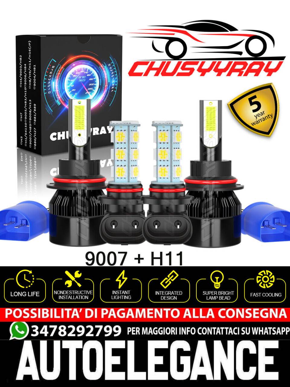 Per Nissan Versa Note 2014-2019 4x LED Faro Fendinebbia Lampadine ombo Kit 6000K