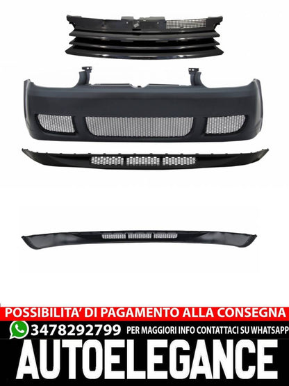 Front Bumper with Spoiler Lip and Central Grille suitable for VW Golf IV 4 