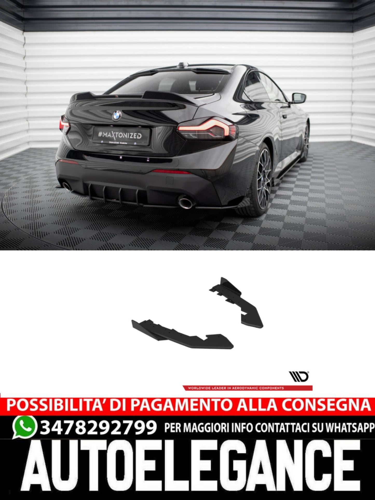 STREET PRO SPLITTER LATERALI POSTERIORI + FLAPS ADATTO PER BMW 2 COUPE G42  (2021 - )