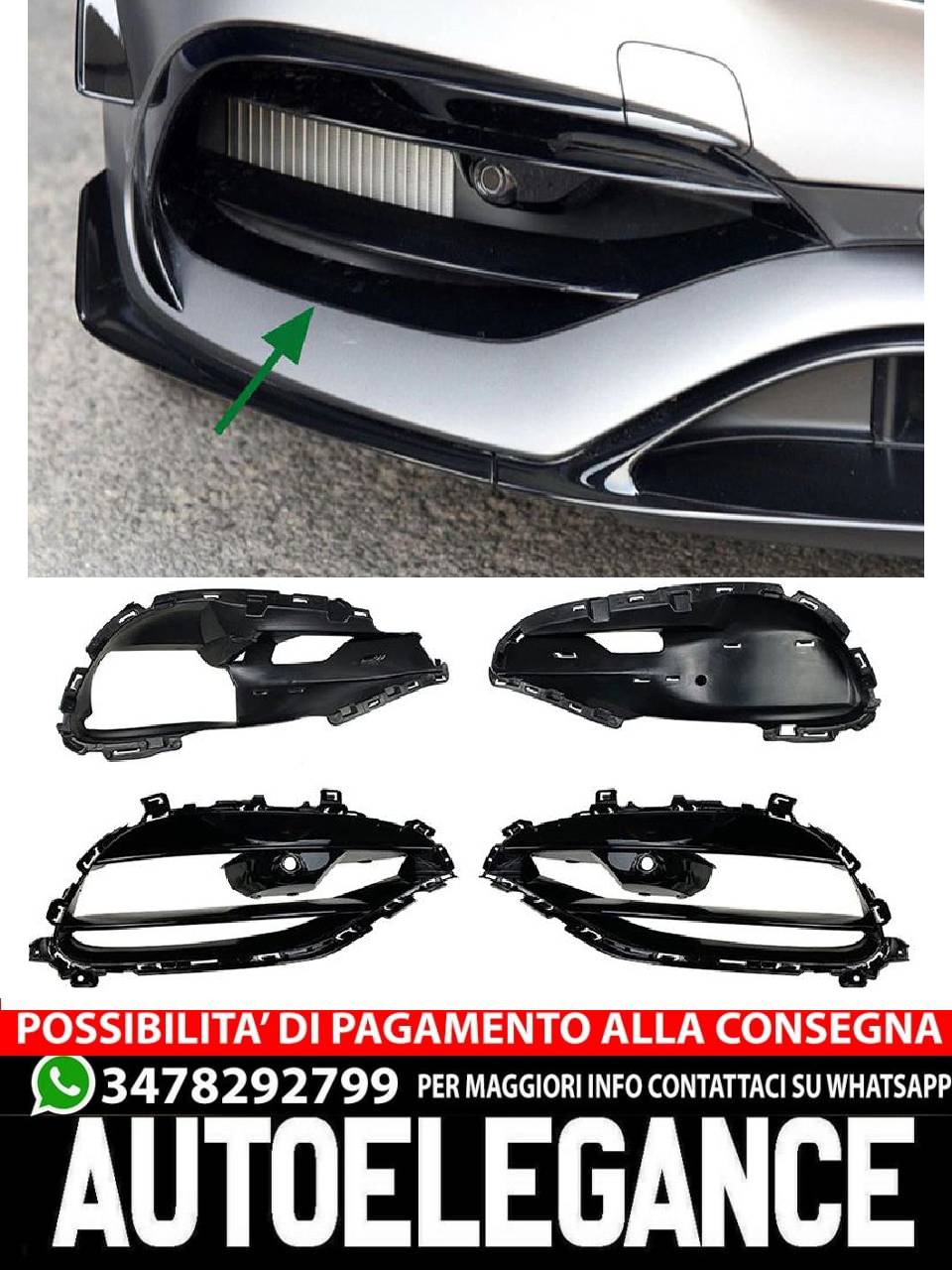 Griglie della presa d'aria in design AMG adatte per Mercedes Classe A W176 FA...