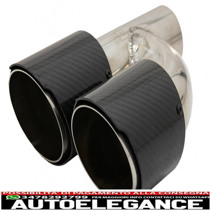 Terminali di scarico in fibra di carbonio effetto lucido, ingresso 6,3 cm