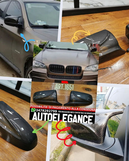 CALOTTE ADATTE PER BMW X5 E70 X6 E71 2008-2013 LOOK CARBONIO DESIGN SPORTIVO