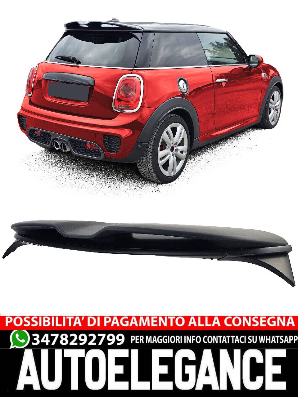 SPOILER adatto per Mini One Cooper S F56 14-20