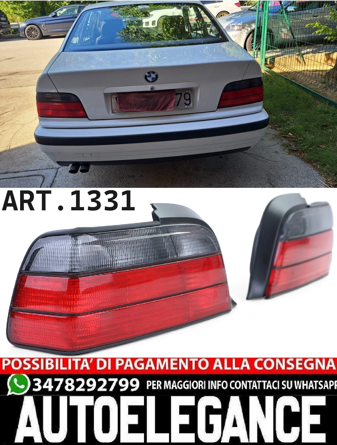 FARI POSTERIORI ADATTI PER BMW SERIE 3 E36 COUPE CABRIO FUME LOOK SPORTIVO