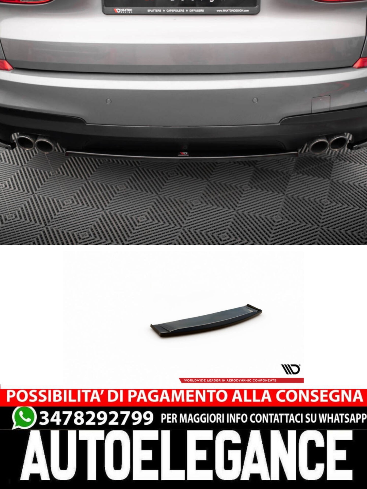 SPLITTER POSTERIORE CENTRALE ADATTO PER  PER BMW 5 GT M-PACK F07  2009-2013