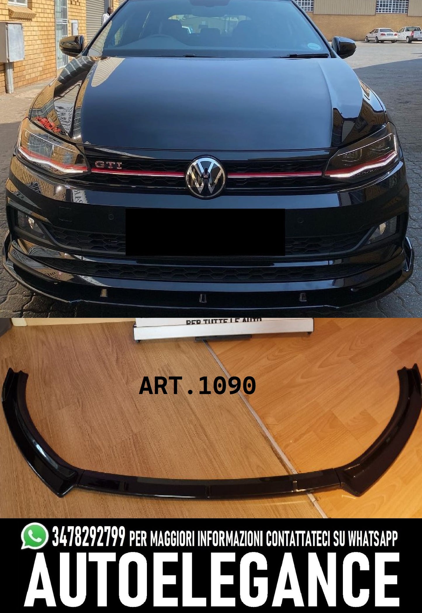 SPLITTER POLO AW1 2017+ STANDARD LOOK EVO NERO LUCIDO