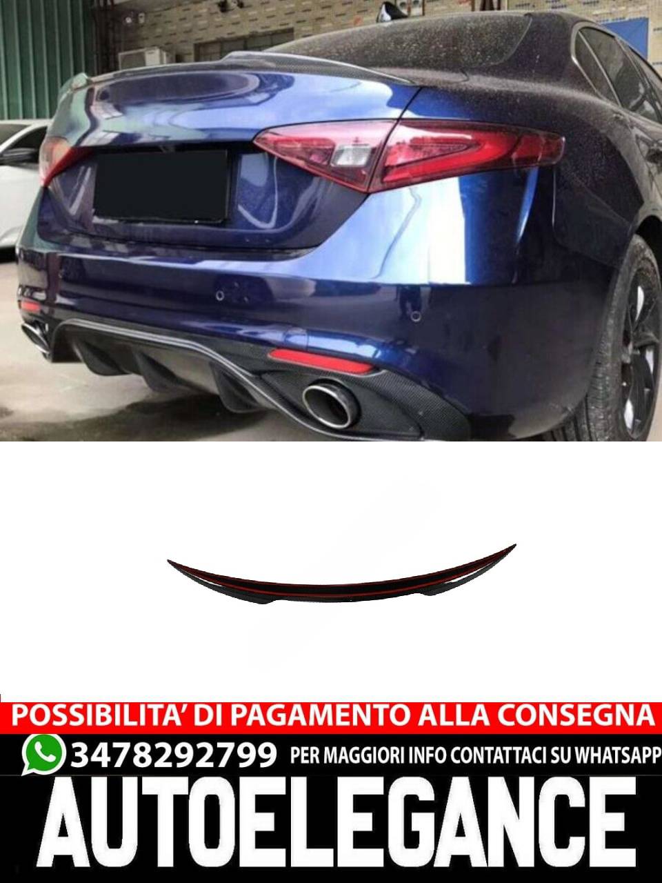 SPOILER adatto per Alfa Romeo Giulia 2015+