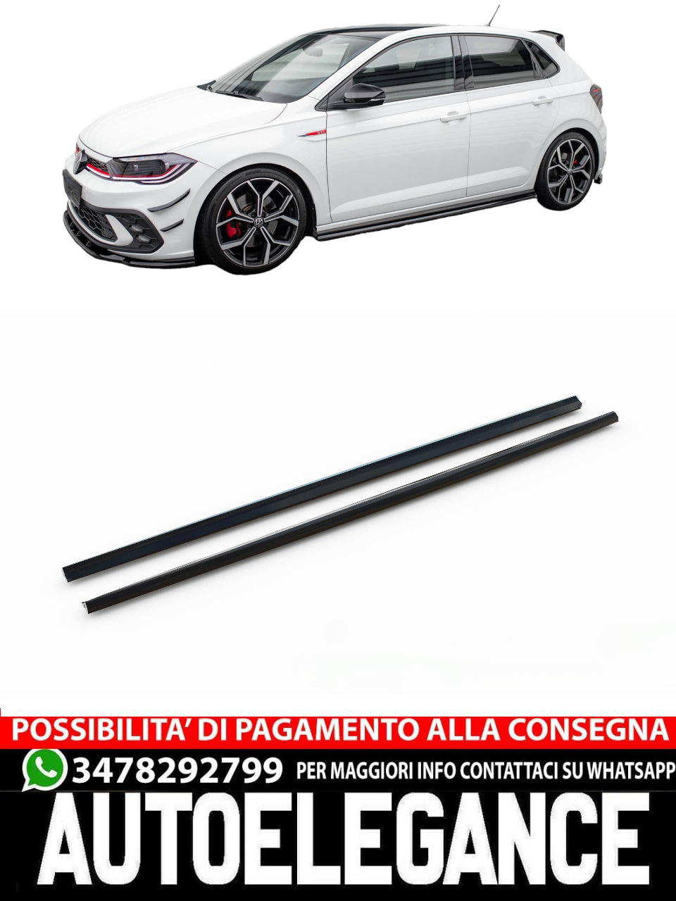 SIDE SKIRTS SUITABLE FOR VOLKSWAGEN POLO GTI MK6 FACELIFT 