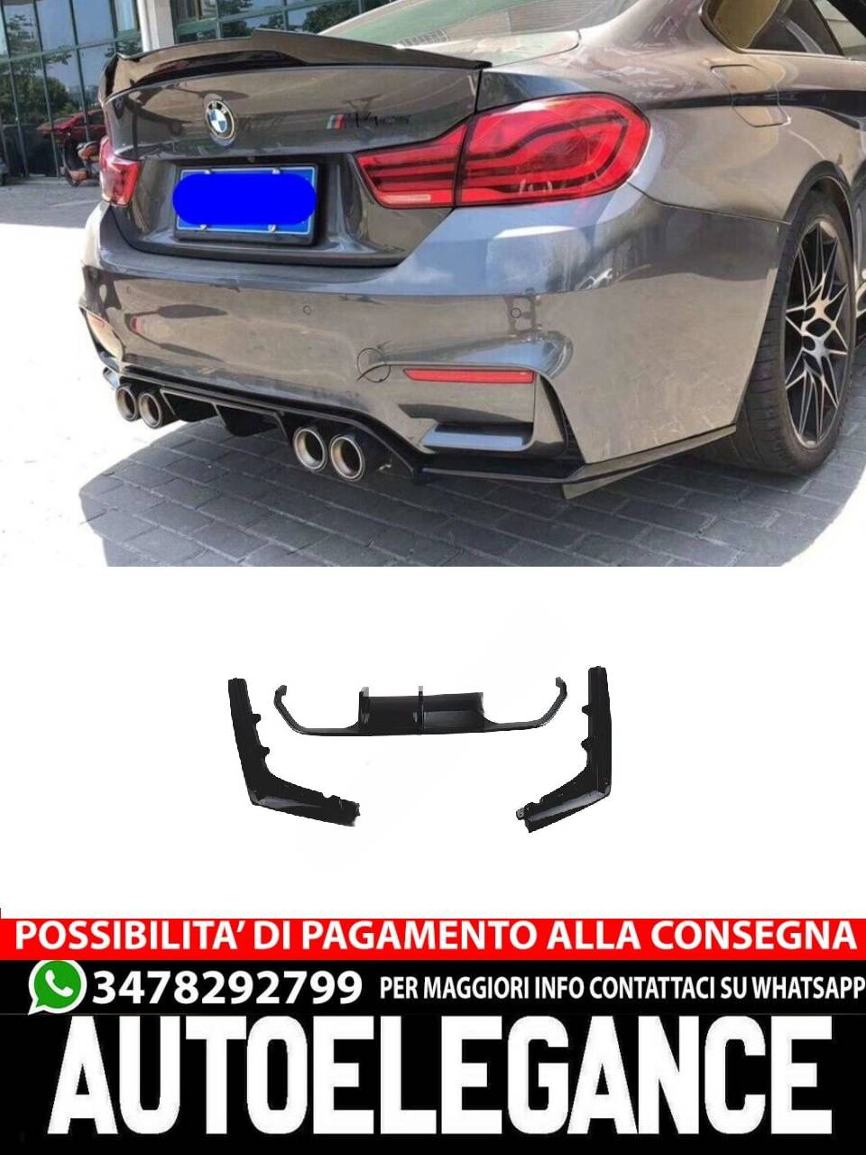 DIFFUSORE adatto per BMW M3/M4 F80/F82 2013-2019