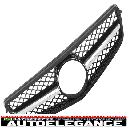 Sports radiator grille for Mercedes W204 S204 black + chrome