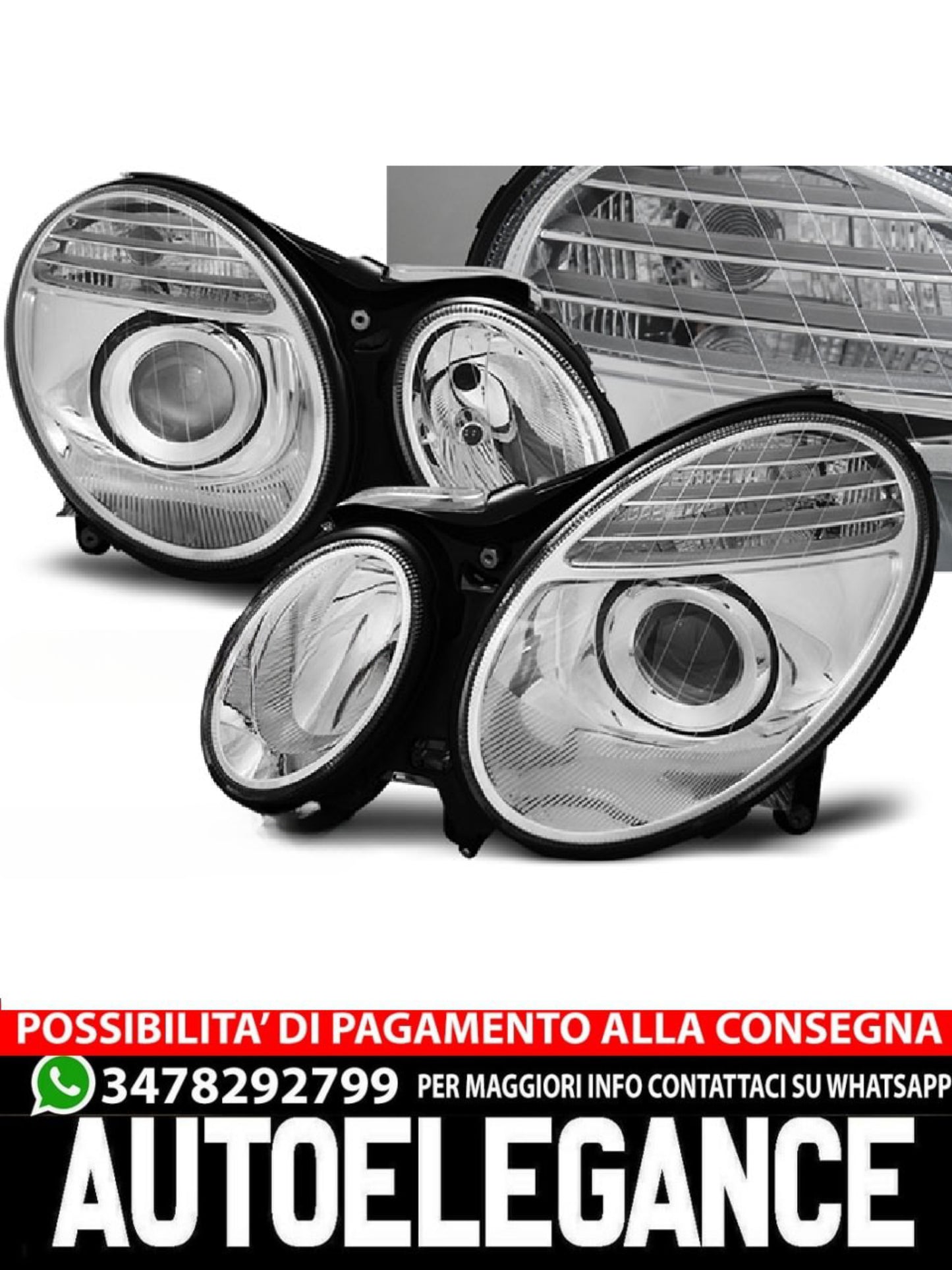 FARI CROMATI ADATTI COMPATIBILI PER MERCEDES W211 E-KLASA 03.02-04.06