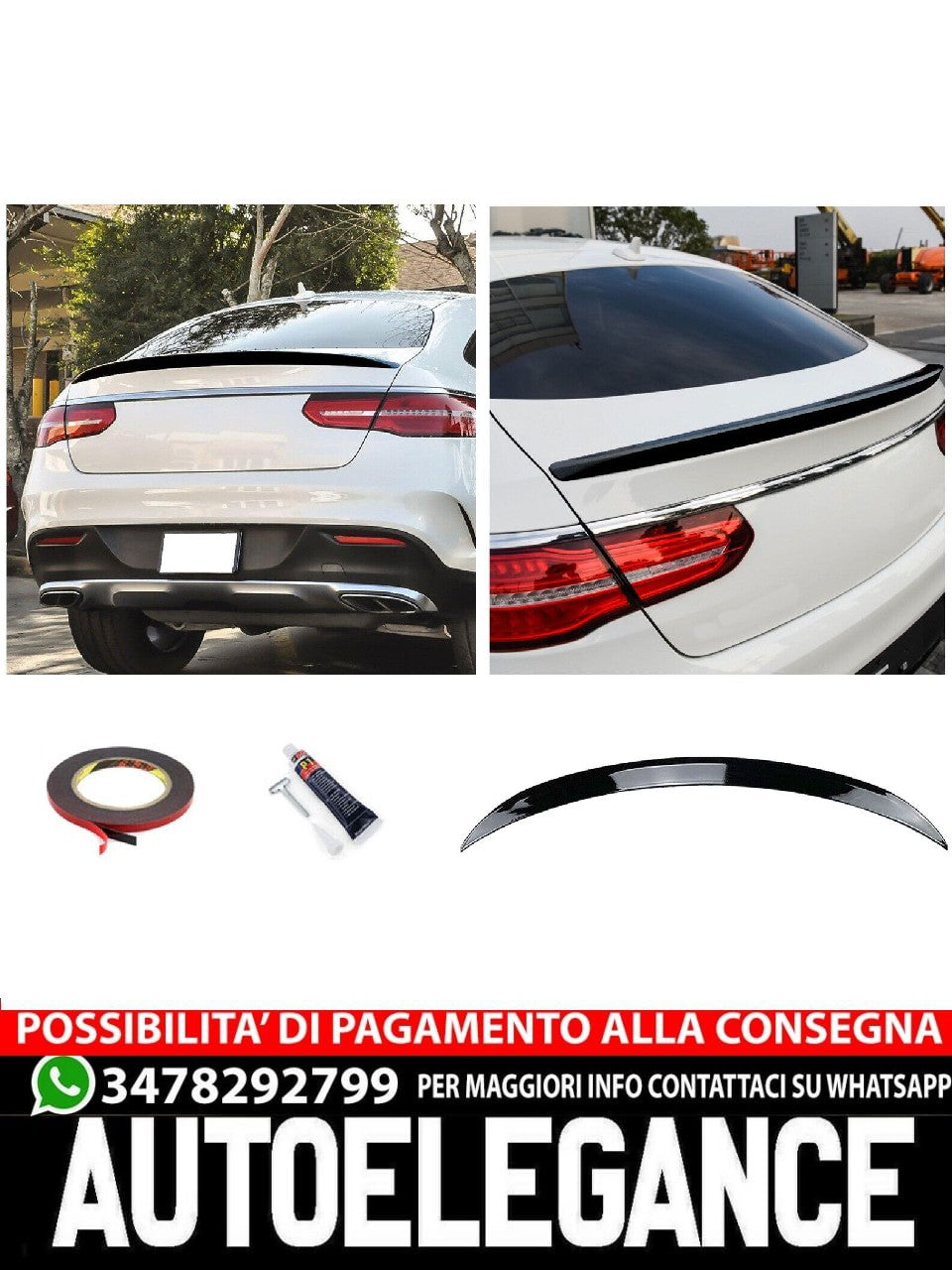 SPOILER POSTERIORE NERO LUCIDO per Mercedes C292 GLE Coupé