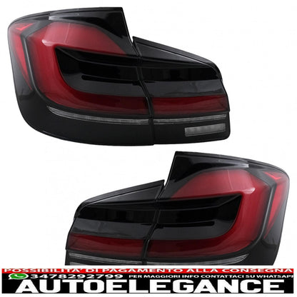 LED taillights suitable for BMW 5 Series F10 (2011-2017) with dynamic sequential cornering lights updated to LCI G30 design