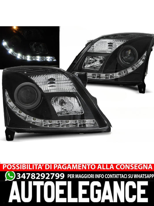 HEADLIGHTS FOR OPEL VECTRA C 04.02-08.05 TRU DRL BLACK XENON D2S 