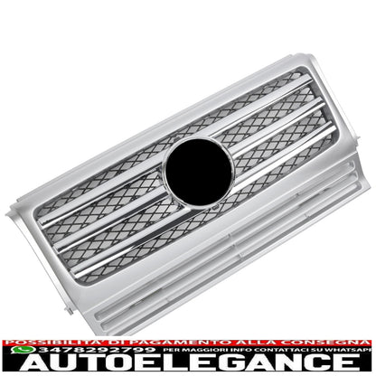 Sport radiator grille suitable for Mercedes W463 G 1990-2018 silver chrome look 