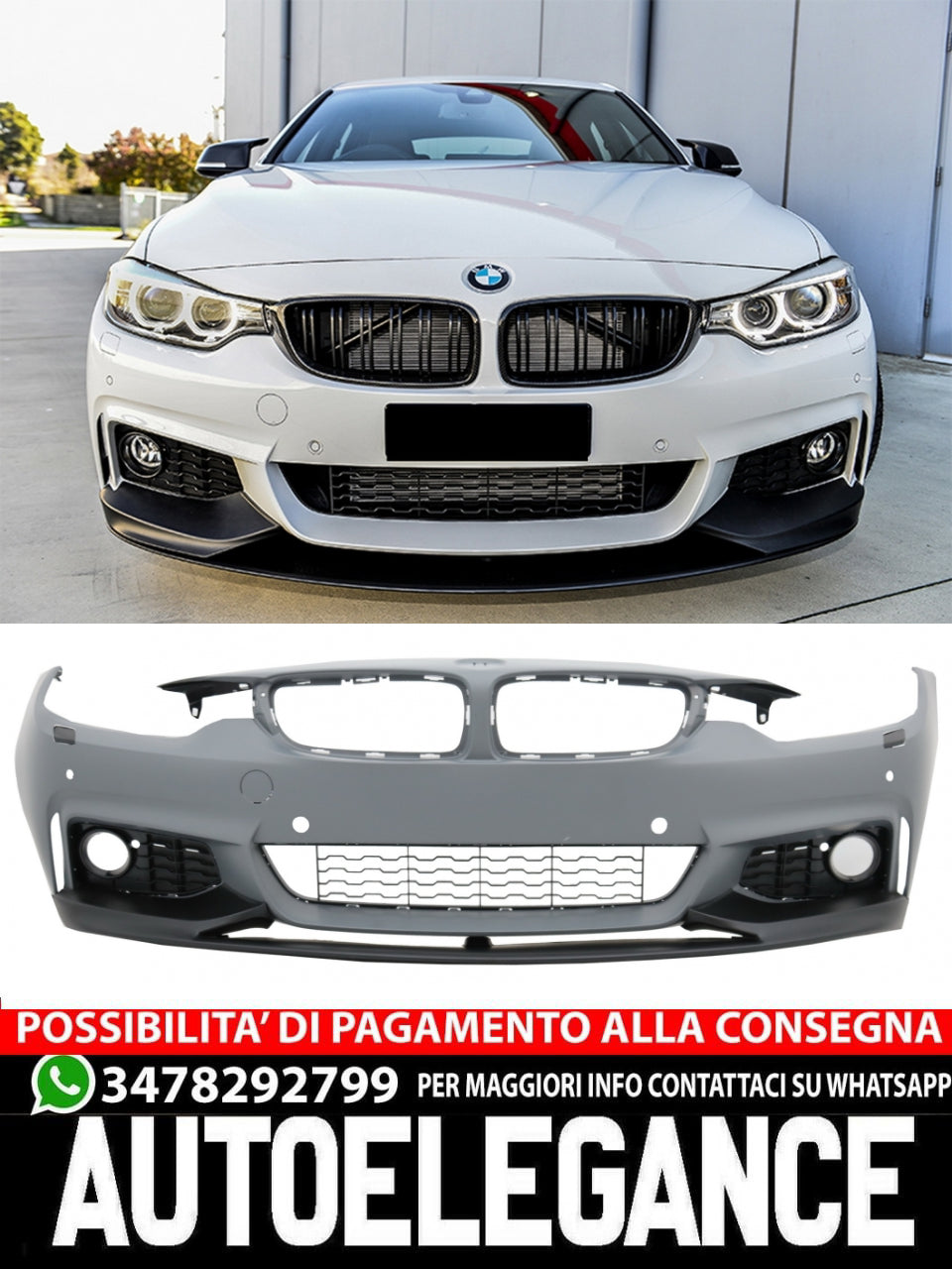 PARAURTI Adatto per BMW Serie 4 F32 F33 (2013-2016) M-Performance Design Coupe