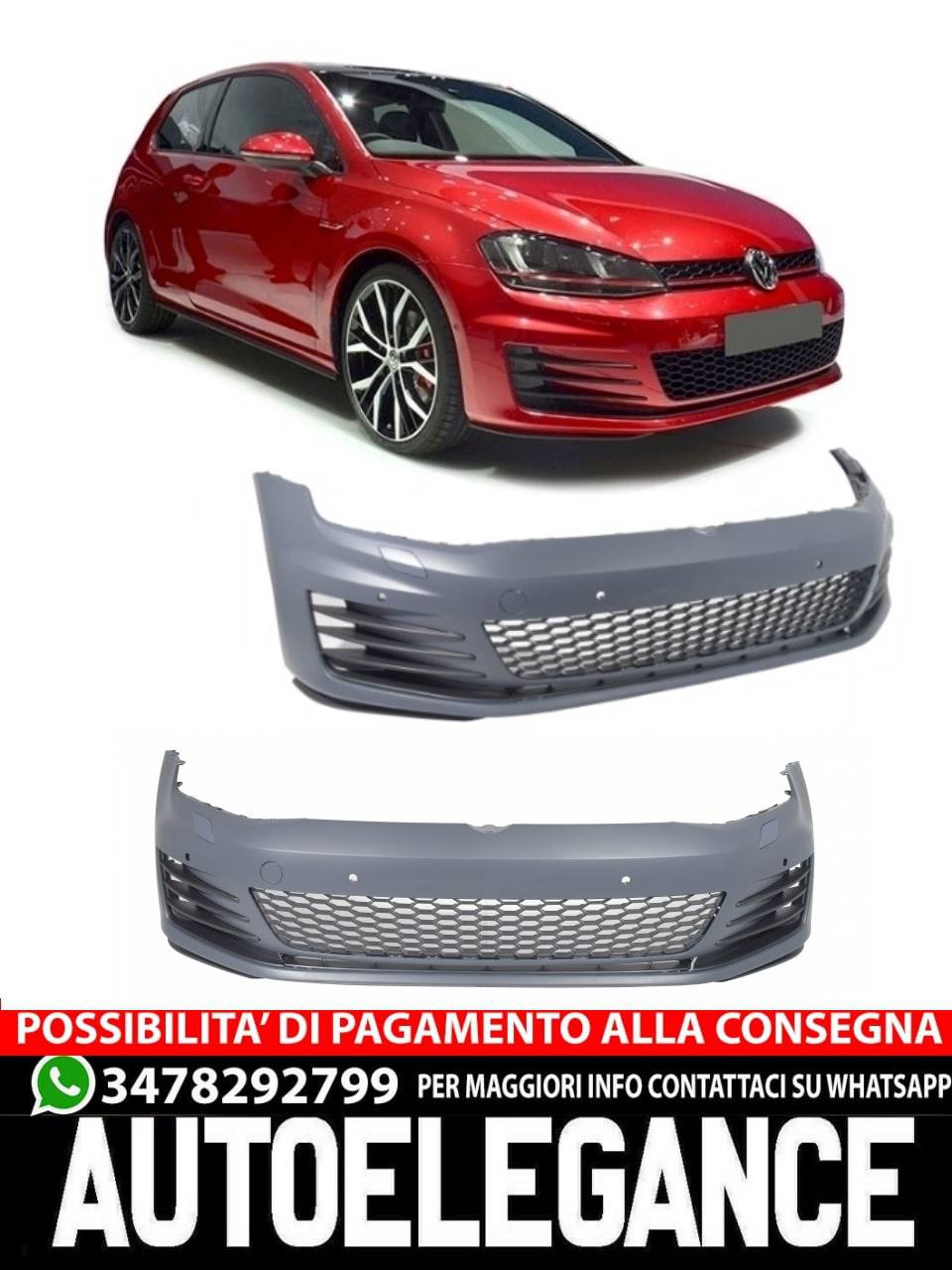 Paraurti anteriore adatto per VW Golf VII 7 5G (2013-2017) GTI Look