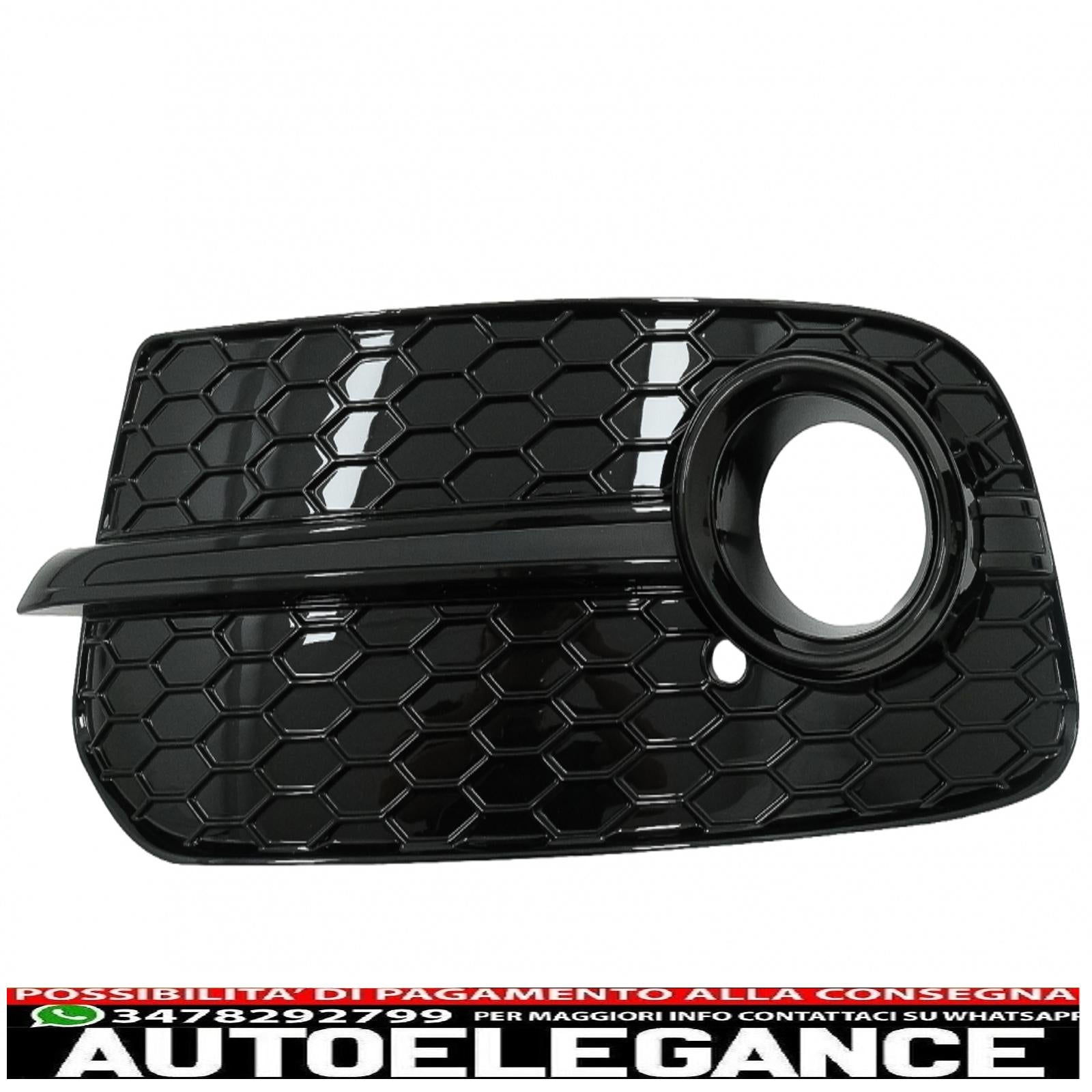 Copri fendinebbia griglie laterali adatti per audi q5 suv 8r facelift (2012-2016) completamente nero design rs AUTOELEGANCERICAMBI