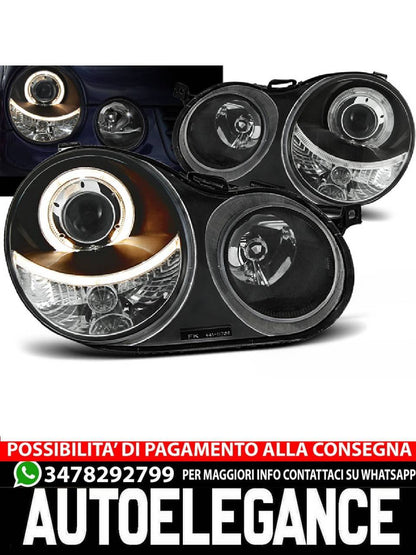 FARI ANTERIORI ANGEL EYES NERO per VW POLO 9N 11.01-04.05