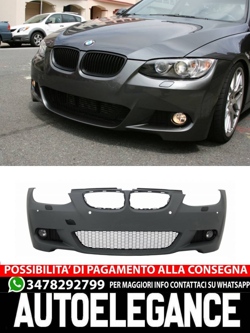 Front Bumper suitable for BMW 3 Series E92 E93 (2006-2009) Non-LCI 