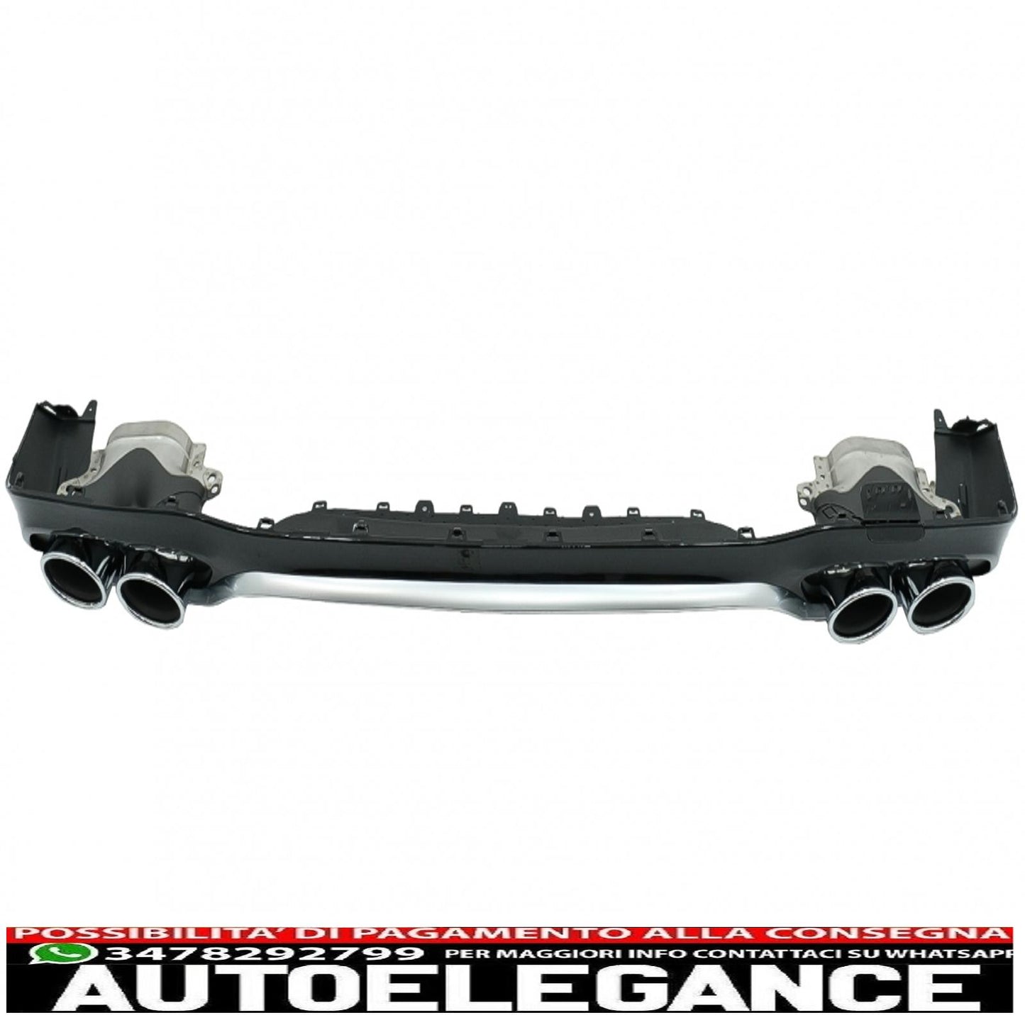 diffusore posteriore con terminali di scarico adatto per mercedes classe e w213 sport line (2016-2019) e53 design silver edition