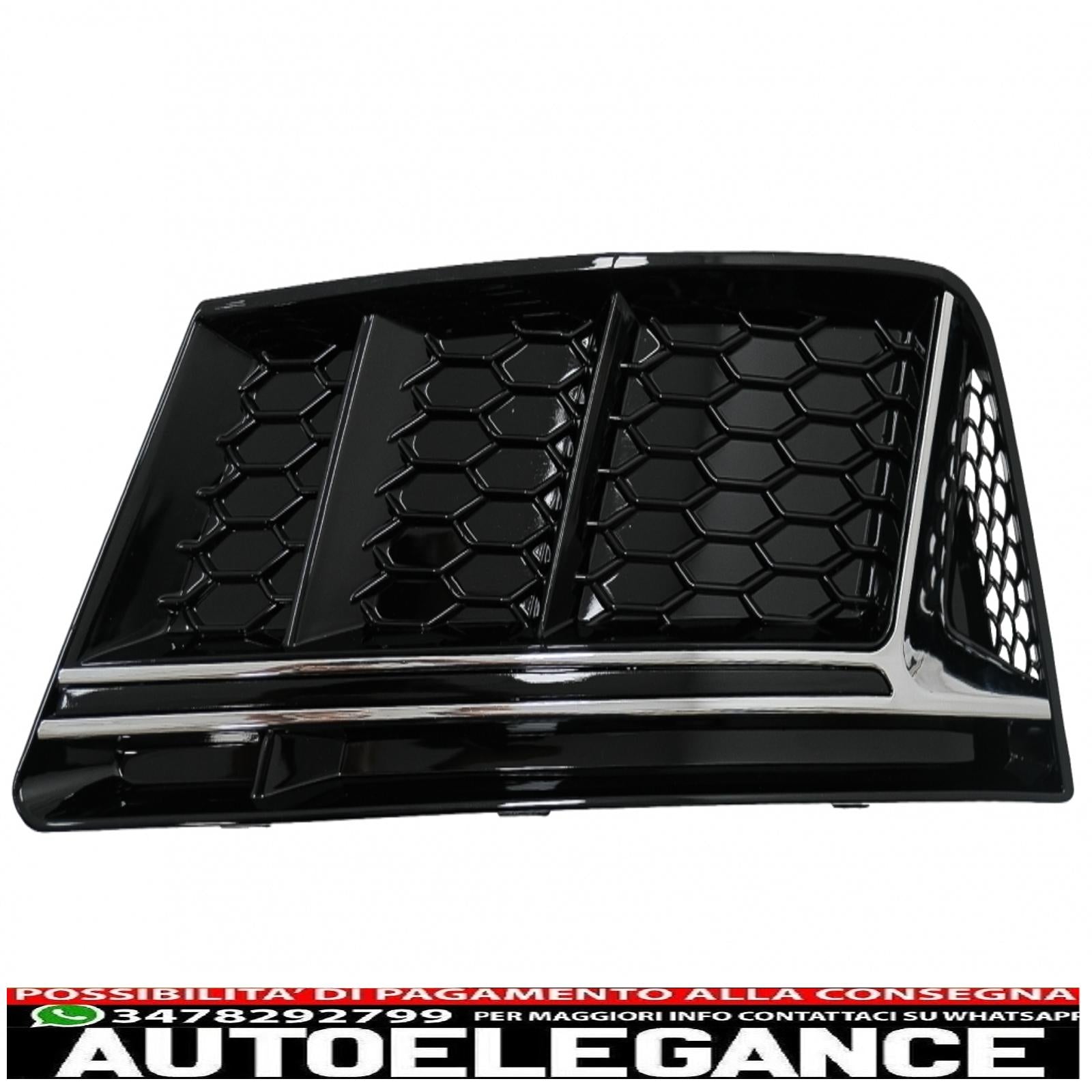 coperture inferiori della griglia del paraurti griglie laterali adatte per audi a4 b9 berlina avant (2016-2018) rs4 design edizione cromata AUTOELEGANCERICAMBI