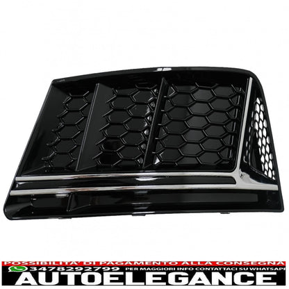 coperture inferiori della griglia del paraurti griglie laterali adatte per audi a4 b9 berlina avant (2016-2018) rs4 design edizione cromata AUTOELEGANCERICAMBI