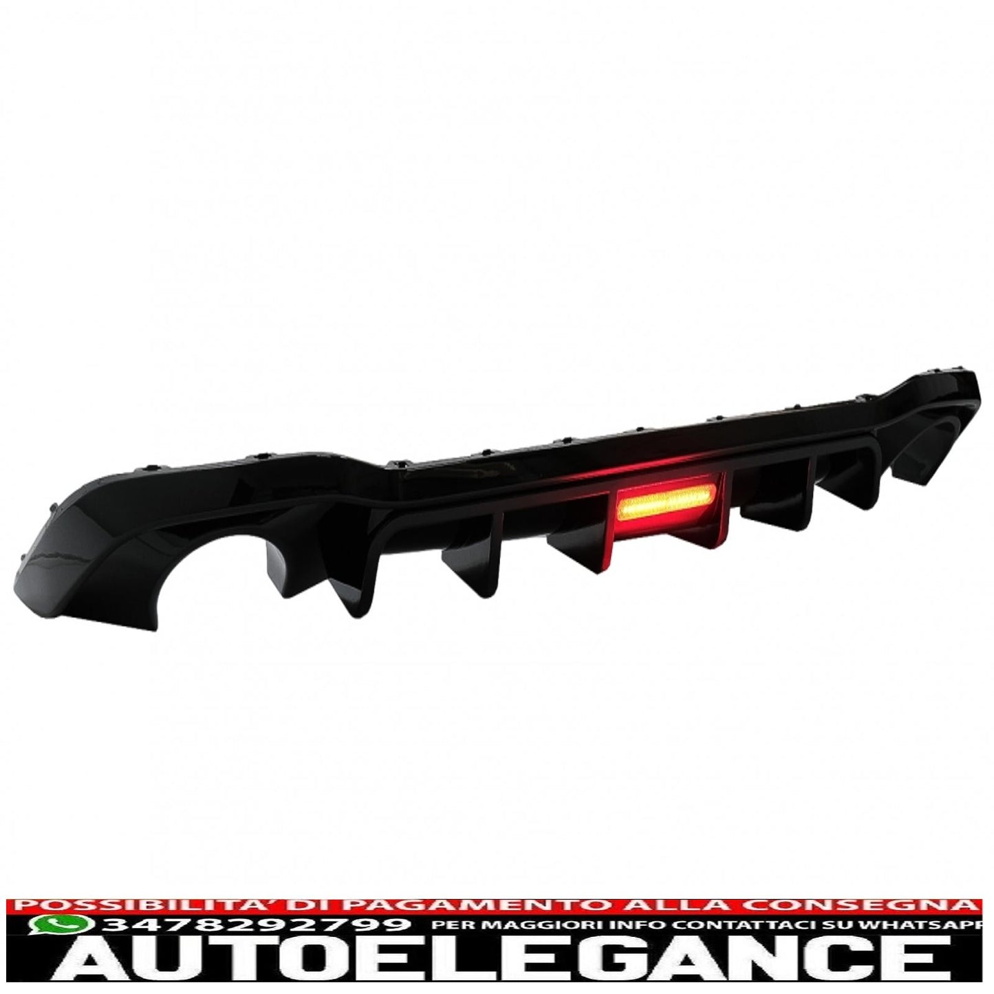 diffusore paraurti posteriore adatto per vw golf 8 hatchback mk8 mqb (2020-up) pianoforte nero