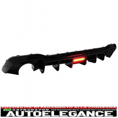 diffusore paraurti posteriore adatto per vw golf 8 hatchback mk8 mqb (2020-up) pianoforte nero