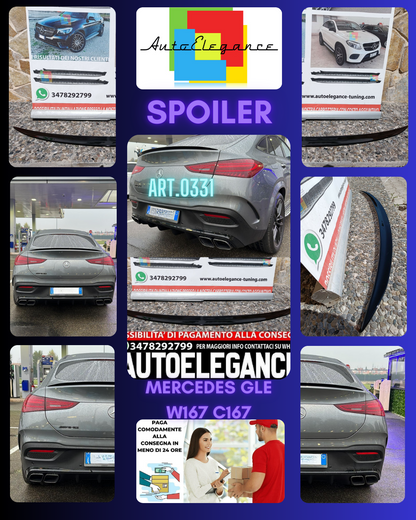 SPOILER BAGAGLIAIO ADATTO PER MERCEDES GLE C167 COUPE 2019+ LOOK AMG NERO LUCIDO